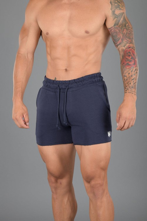 YoungLA 102 Bodybuilding French Terry Shorts Bleu Marine | 061-QCBPSU