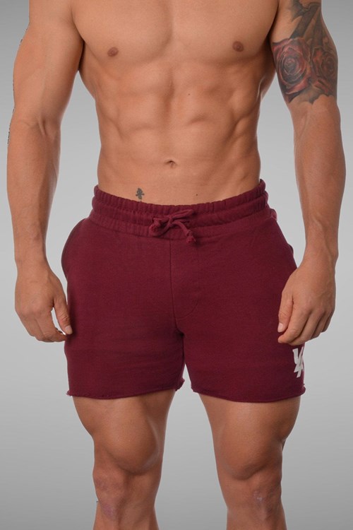 YoungLA 102 Bodybuilding French Terry Shorts Bordeaux | 201-DKWOUP