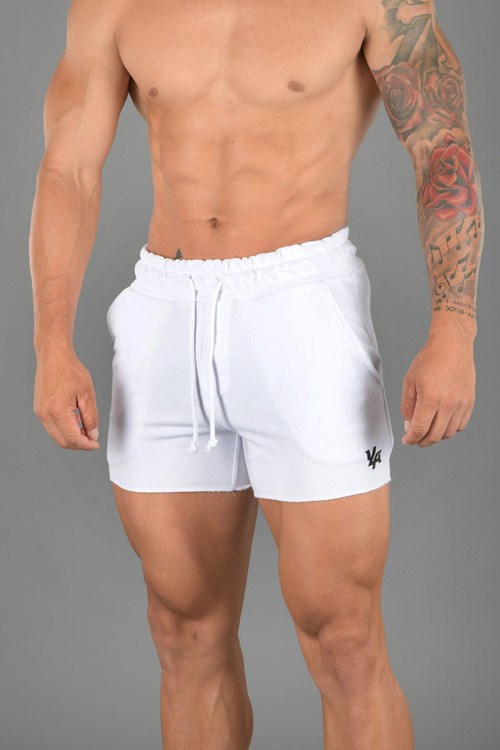 YoungLA 102 Bodybuilding French Terry Shorts Blanche | 467-ITPWQV