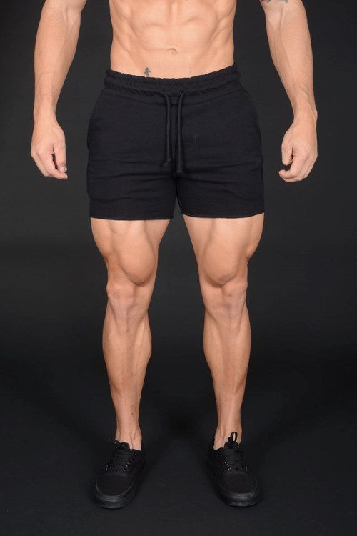 YoungLA 102 Bodybuilding French Terry Shorts Noir | 619-NHIMYO