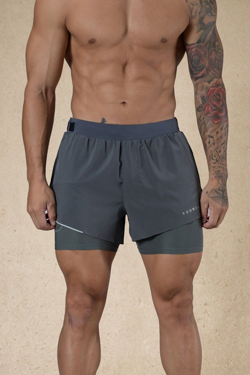 YoungLA 124 - 6am Compression Shorts Grise | 013-EYLKCM