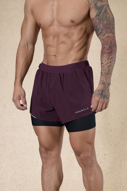 YoungLA 124 - 6am Compression Shorts Plum | 684-ICDJFR