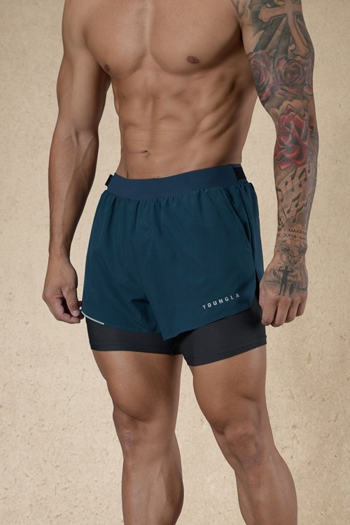 YoungLA 124 - 6am Compression Shorts Teal | 932-SIHFJA