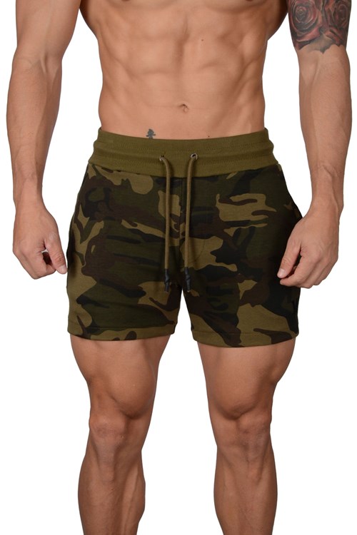 YoungLA 126 Interlock Shorts Camouflage Vert | 174-PDBWTG