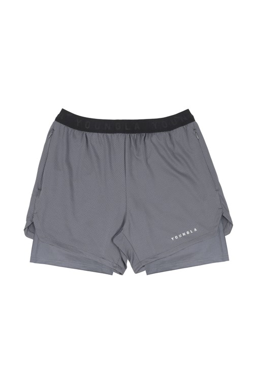 YoungLA 129 Trilogy Compression Shorts Grise Foncé | 479-ODCVJZ