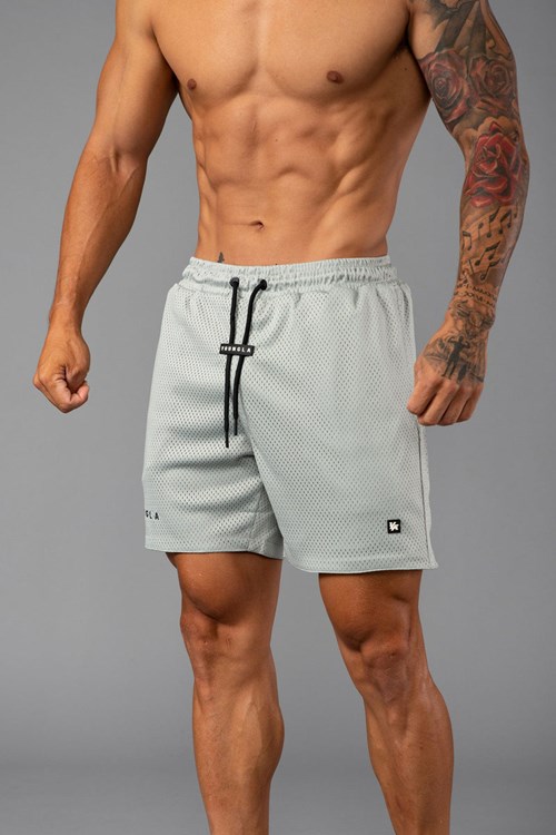 YoungLA 130 Essential Basketball Shorts Grise Clair | 914-HTANLZ