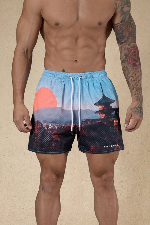 YoungLA 135 House Party Shorts Japanese Sunrise | 372-UCZWFM