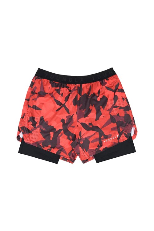 YoungLA 138 Trilogy Camo Compression Shorts Rouge Camouflage | 376-IQFXHK