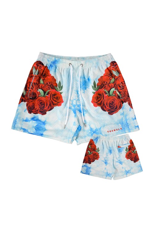 YoungLA 141 The Block Party Shorts Rouge | 231-YTGOKI