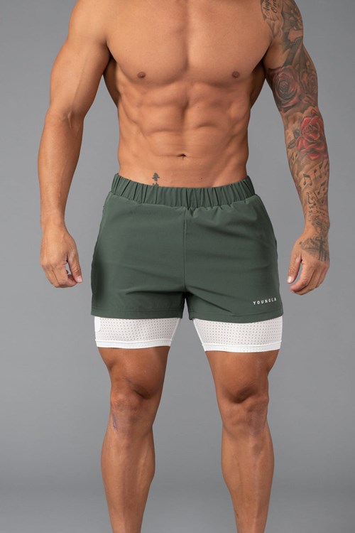 YoungLA 144 Peak Velocity Compression Shorts Vert | 478-SLPEQJ