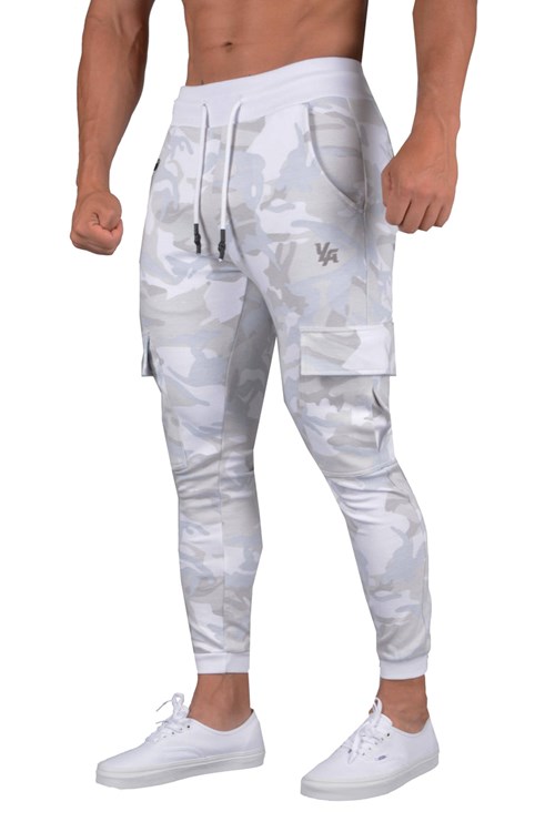 YoungLA 225 Superlative Joggers Blanche Camouflage | 214-QSVZTR