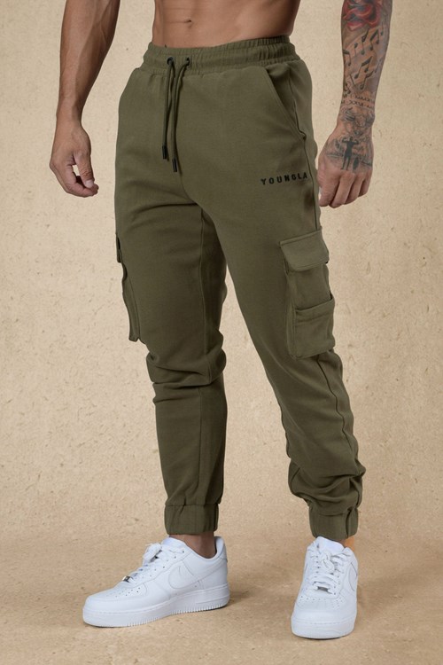 YoungLA 240 Cloud Rambo Joggers Vert Olive | 720-GILADP