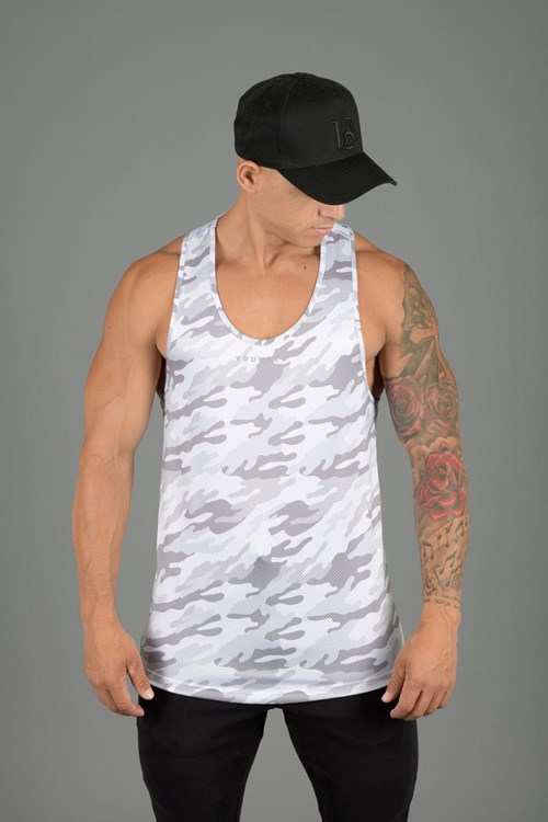 YoungLA 305 Performance Line Tank Tops Camouflage Blanche | 347-DCZSIB