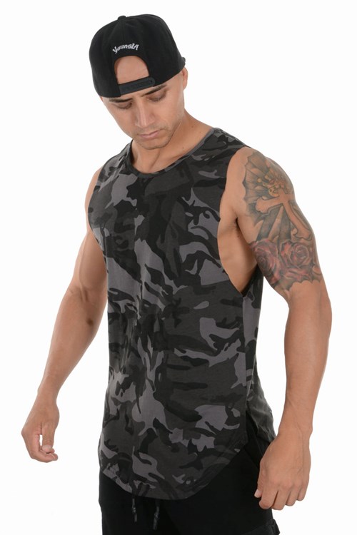 YoungLA 308 Muscle Tanks Camouflage Noir | 745-PFCNYE