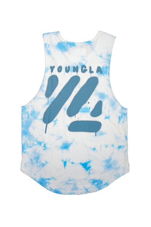 YoungLA 321 Tie Dye Bloc Cut Off Tanks Friendly Skies | 518-WAPRBL