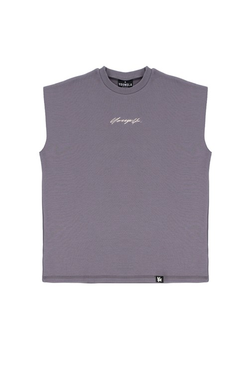 YoungLA 328 Drop Shoulder Cut Offs Grise | 245-EZPDOV