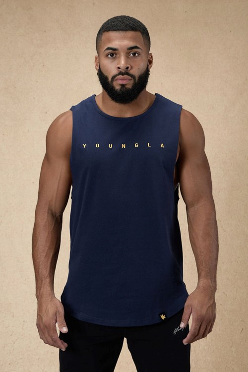 YoungLA 332 Infinity Muscle Tanks Bleu Marine | 397-UNHOFB