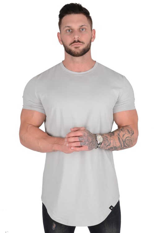 YoungLA 402 Perfect Tee - Scallop Bottom Grise | 154-HZNBCF