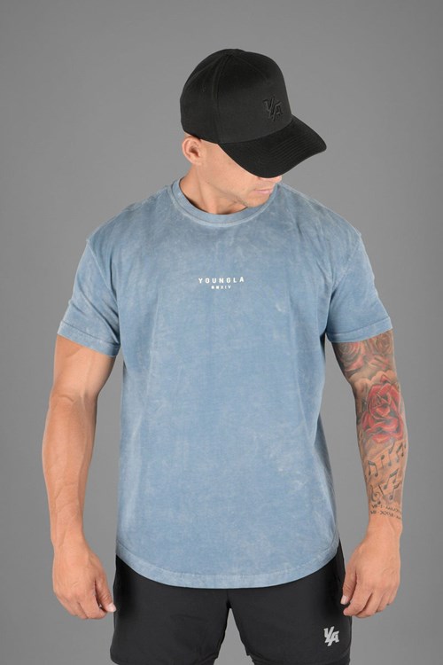 YoungLA 405 Tee Wavy Collection Bleu Lavage | 761-ALTMIV