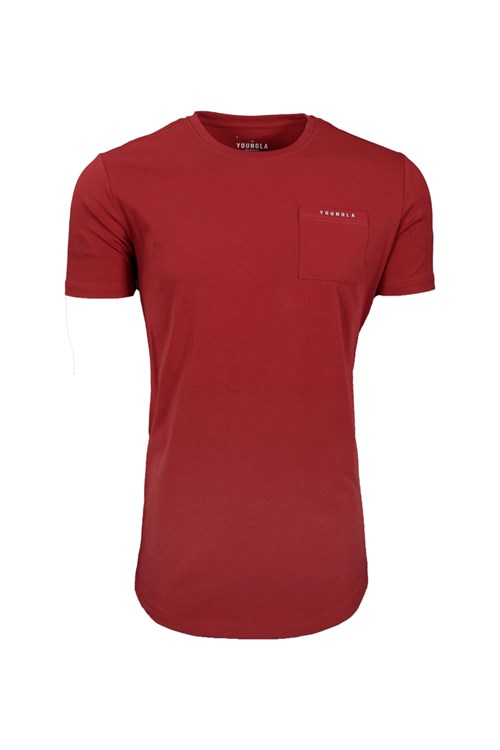 YoungLA 406 Perfect Pocket Tee Rouge Foncé | 310-YBMPOC