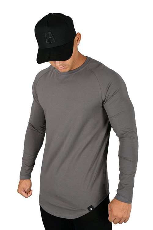 YoungLA 410 PERFECT RAGLAN LONG SLEEVE SHIRTS Charcoal | 709-ALKBHE