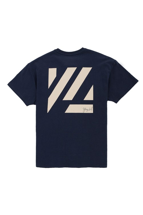 YoungLA 413 Oversized Bloc Shirts Bleu Marine | 672-LXSPDJ