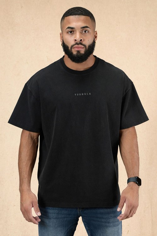 YoungLA 420 Essential Oversized Tee Noir Lavage | 085-FMUXVY