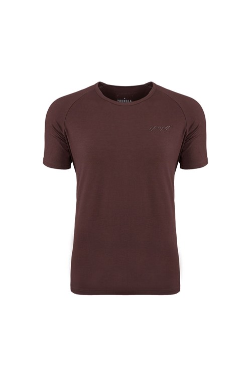 YoungLA 422 Fitted Delt Tee Marron | 071-FIAKZV