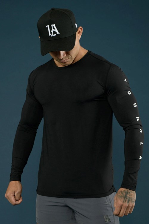 YoungLA 424 Zephyr Compression Long Sleeves Noir | 590-WLSHKD