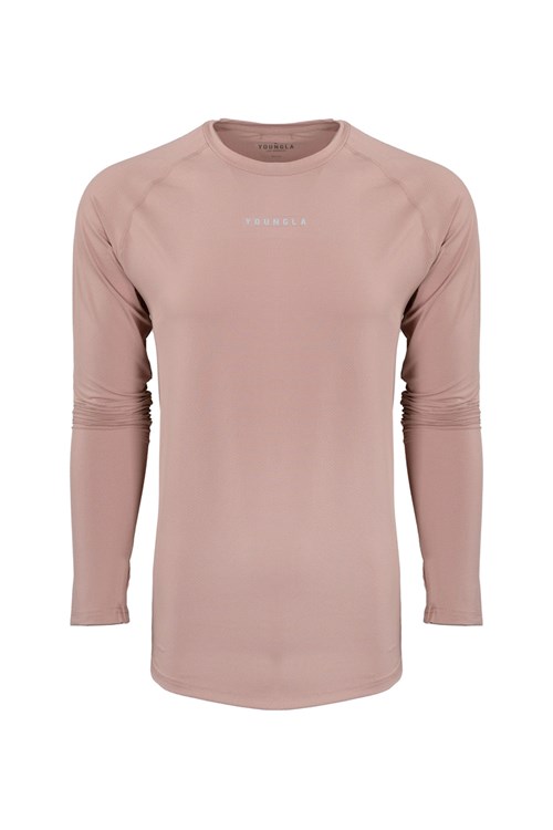 YoungLA 441 Performance Line Longsleeve Shirts Salmon | 740-OIJKCQ