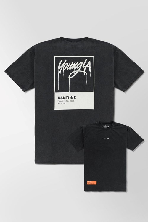 YoungLA 449 Washed Drip Tees Pantone Drip | 372-DTKNXO