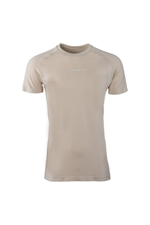 YoungLA 454 New Gen Compression Tee Beige | 697-YRSWGT