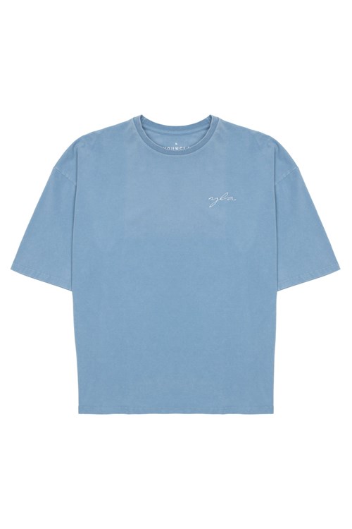 YoungLA 464 Skyline Super Sized Tees Bleu Lavage | 827-IODSPN