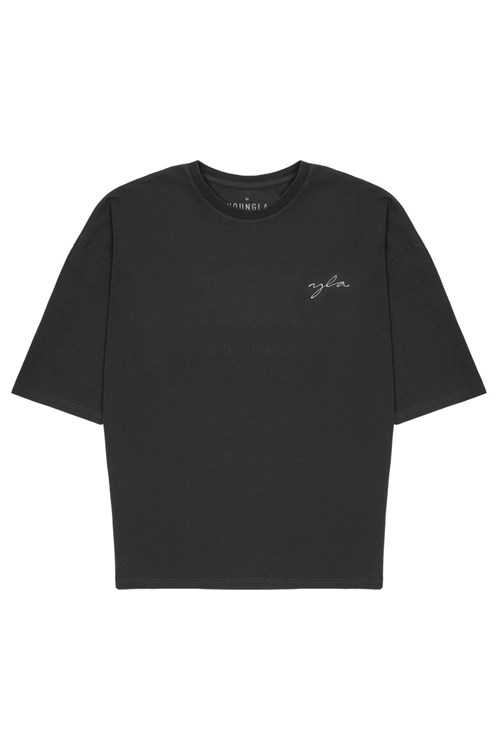 YoungLA 464 Skyline Super Sized Tees Noir Lavage | 651-DBPCJK