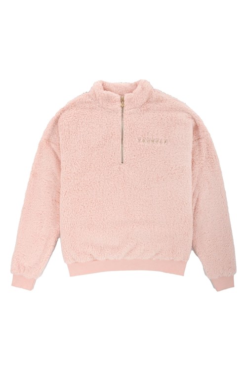 YoungLA 505 Quarter Zip Teddy Fleece Pale Mauve | 735-MVNYHU