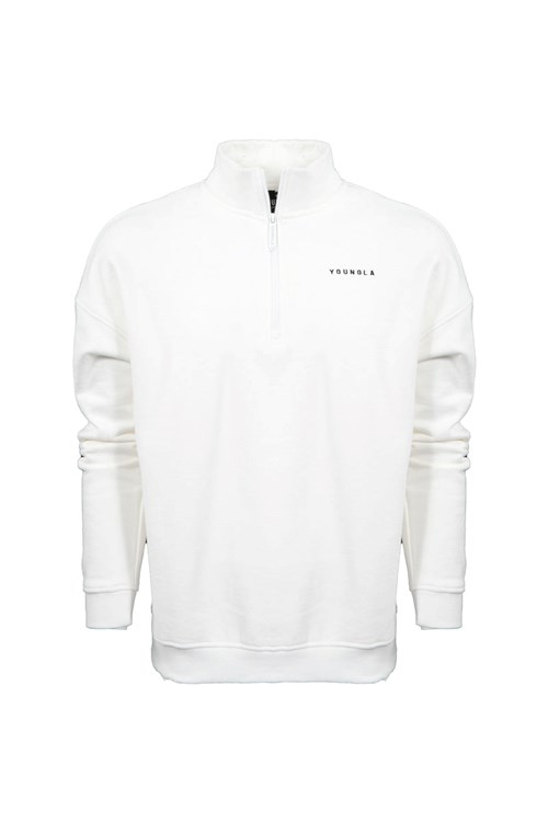 YoungLA 516 Alumni Quarter Zips Blanche | 452-ZEWYSX