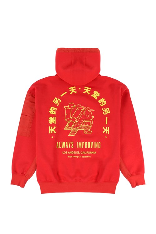 YoungLA 521 Goat Hoodies Rouge | 842-OHYWXN