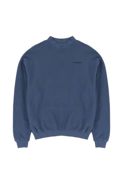 YoungLA 525 Monarch Mock-neck Pull Bleu Marine Lavage | 497-TNDRSJ