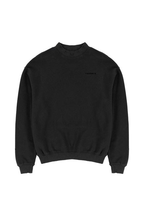 YoungLA 525 Monarch Mock-neck Pull Noir Lavage | 923-OVESIB