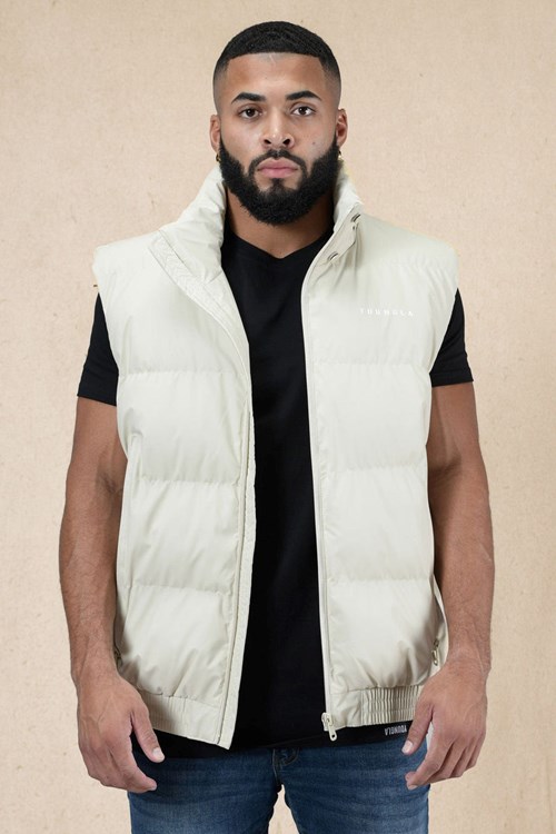 YoungLA 553 Brooklyn Puffer Vest Off-White | 605-ILPAHM