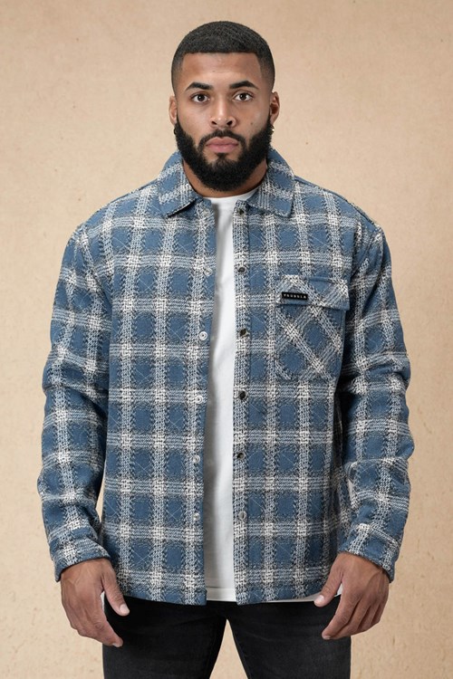 YoungLA 556 High Profile Flannel Jacket Bleu | 895-FTLBCA