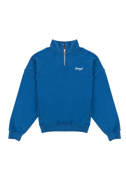 YoungLA 558 Supersized G Quarter Zip Bleu Royal Bleu | 413-WSJUTK