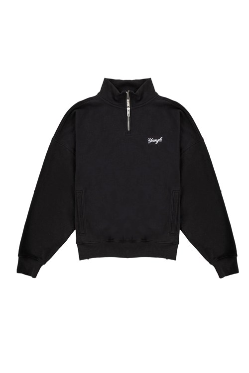 YoungLA 558 Supersized G Quarter Zip Noir | 162-ZOPSTL