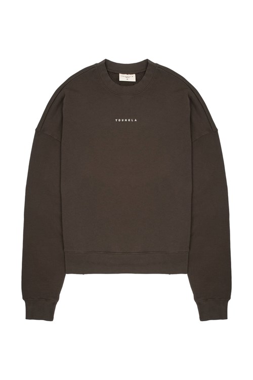 YoungLA 561 Super Size Crewnecks Marron Lavage | 109-DCTOLV