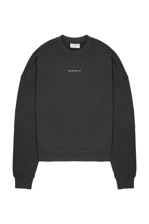 YoungLA 561 Super Size Crewnecks Noir Lavage | 640-MUDFOQ