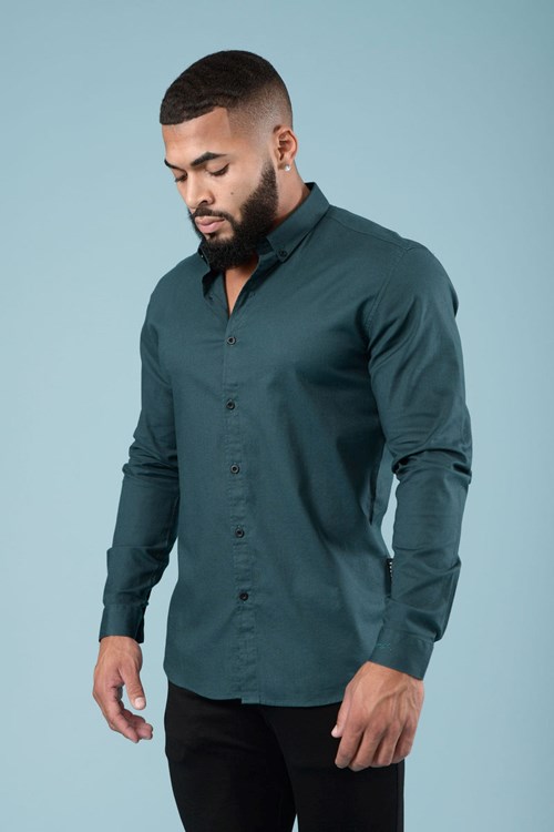 YoungLA 802 Wallstreet Robe Shirts Teal | 321-OUNESJ