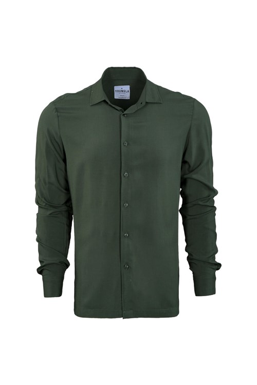 YoungLA 804 Scarface Viscose Shirts Vert | 725-BWCHRZ