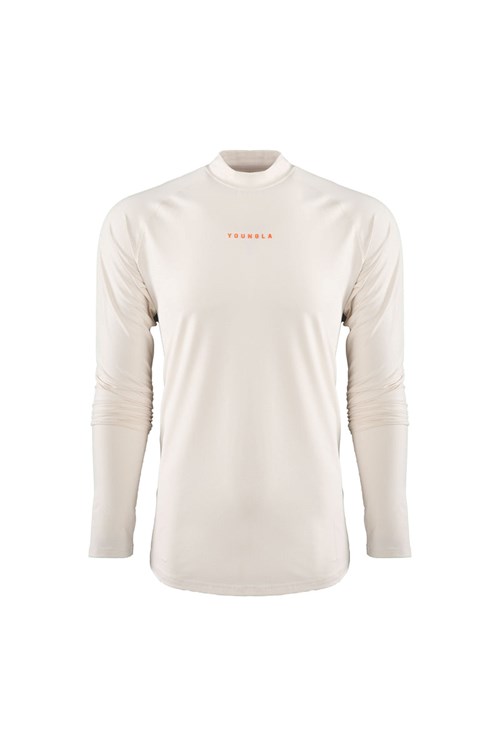 YoungLA 808 High Neck Compression Shirt Off-White | 012-RKXWSC