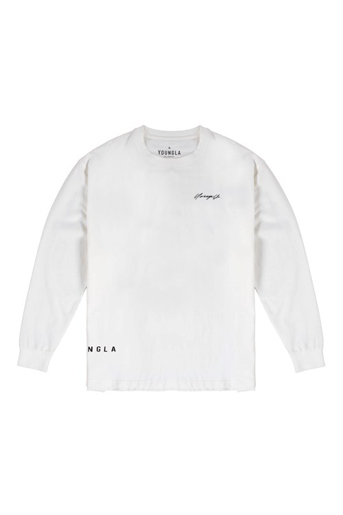 YoungLA 812 Signature Long Sleeves Blanche | 598-KDQBVO