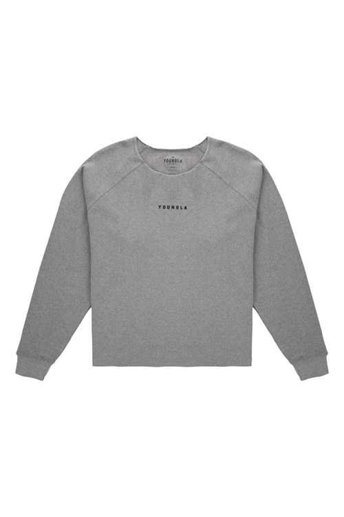 YoungLA 815 Raw Neck Cloud Longsleeves Grise | 195-ZJKIQR